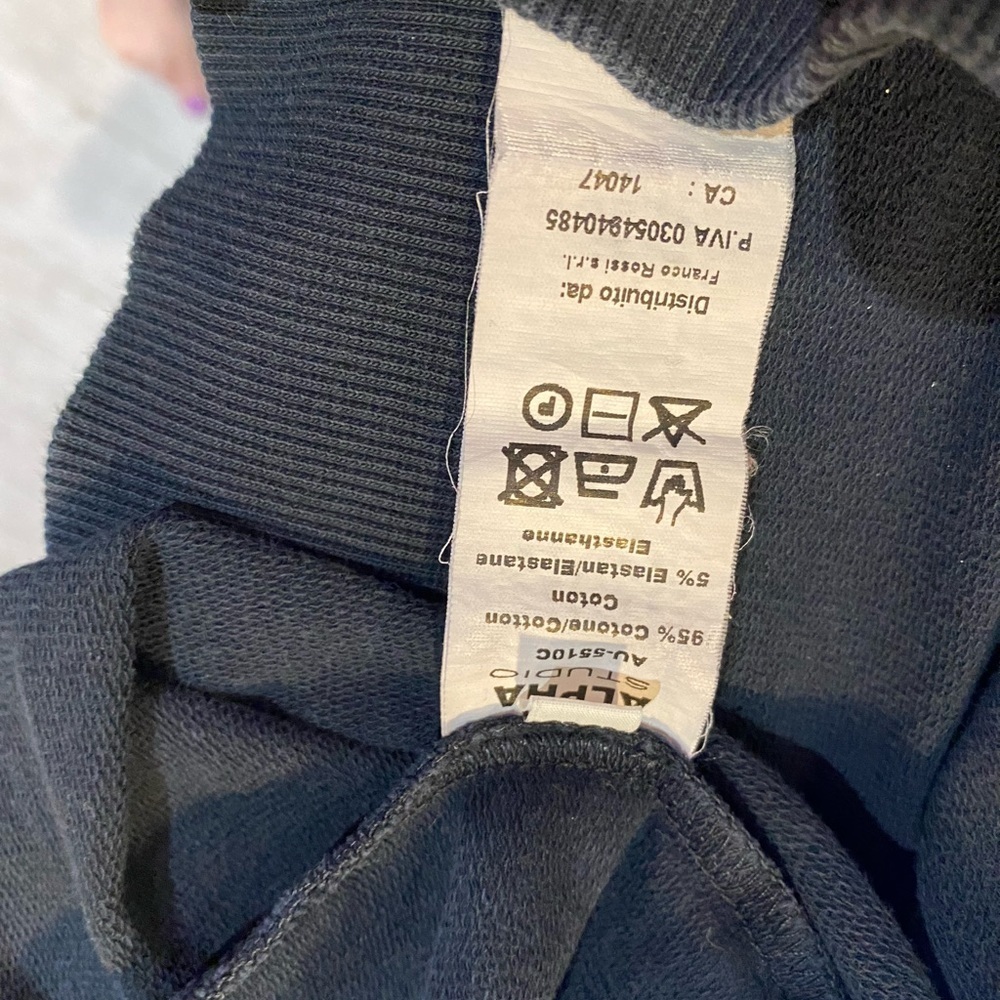 ALPHA Studios blue short sleeve top size medium good condition. Ribbed bottom - Picture 11 of 12